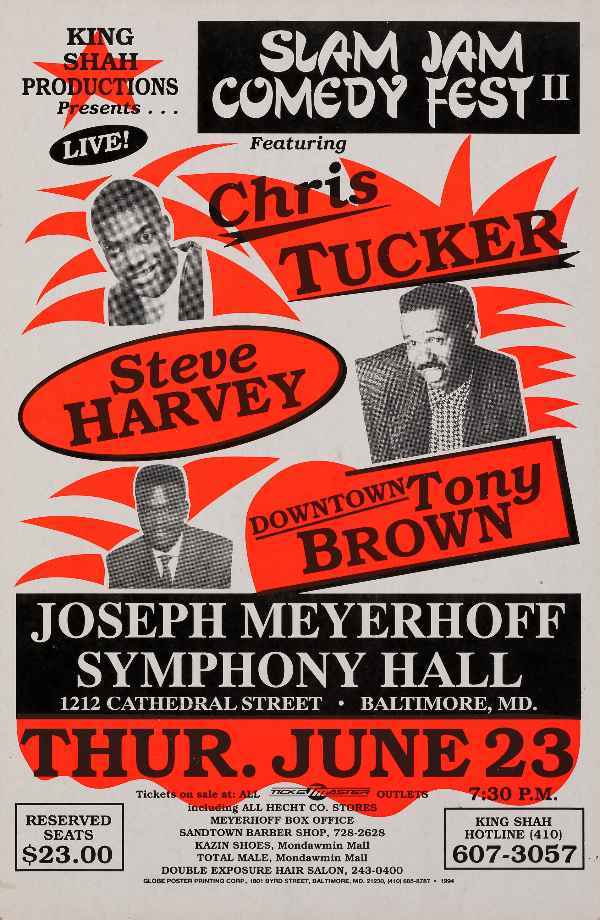 Chris Tucker, Steve Harvey – Slam Jam Comedy Fest II poster (Baltimore, 1994)