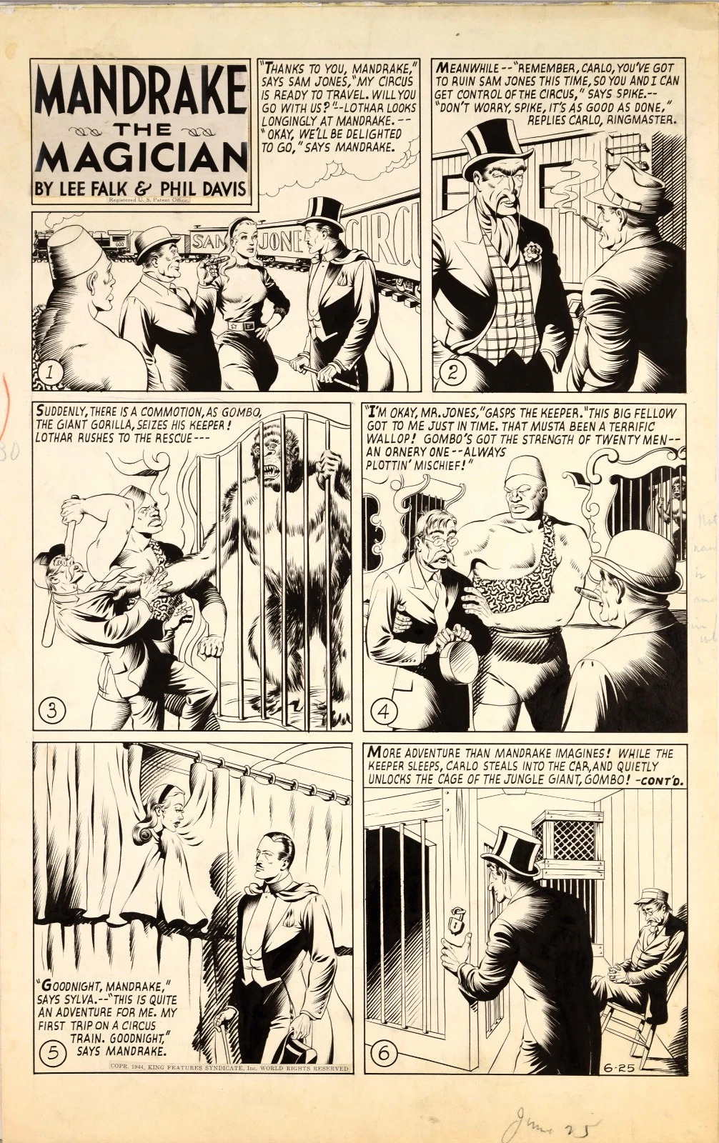 Mandrake the Magician and Lothar Comic Strip